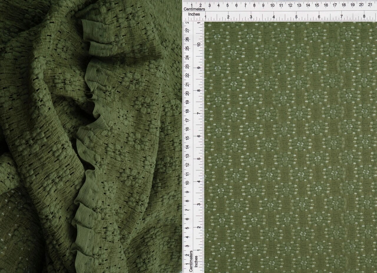 1 Yard Ditsy Floral Lace Fabric, 52/53″ Wide Nylon Cotton Spandex Blend